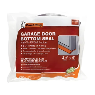 Frost King Garage Door Bottom Seal, Hard Black Rubber, 2 1/4 in x 9 ft
