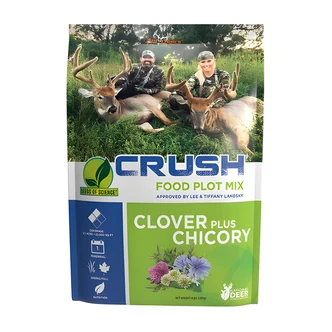 Ani-Logics Crush Food Plot Mix, Clover and Chicory, 4 lb Bag, Covers 1/2 Acre, Spring or Fall Plant