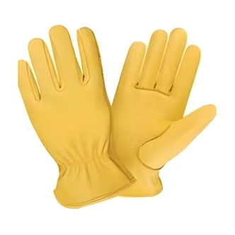 Cordova Golden Grain Deerskin Driver Gloves, Keystone Thumb, Shirred Elastic Back, Self-Hem, Gold