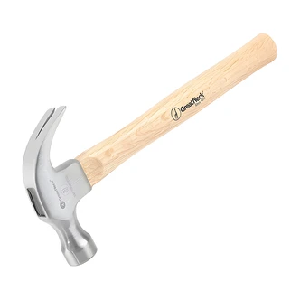 Great Neck Claw Hammer, 16 oz, Hickory Wood Handle, Curved Claw, 13-3/4 in Handle, Black Painted Head