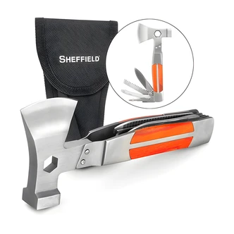 Great Neck Camper 12-In-1 Multi Tool, Stainless Steel, Hardwood Handle, 11 Oz, 6 In Overall, Nylon Belt Pouch