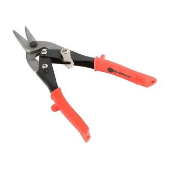 Great Neck Aviation Tin Snips, Left Cut, 10 in, Serrated Blades, Cuts Up to 18 Gauge Metal