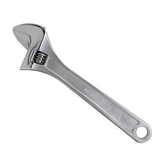 Great Neck Adjustable Wrench, 10 in, Chrome Plated, Drop Forged Steel, Milled Jaws, Polished Head, Heavy Duty Handle