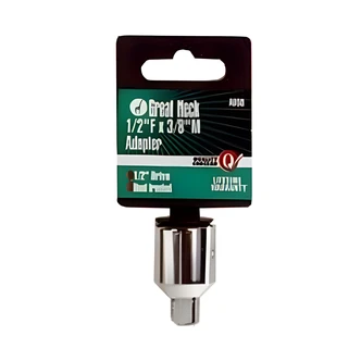 Great Neck Adapter, 1/2" Female X 3/8" Male, Chrome Vanadium, Heat Treated Steel