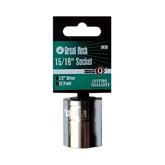 Great Neck 1/2 In Drive Socket, 6-Point, 17 mm, Chrome Vanadium Steel, Drop Forged, Heat Treated