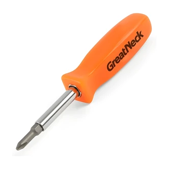 Great Neck 6-In-1 Screwdriver, Heavy-Duty Mechanic's Style Grip, Hi-Impact Black Plastic Handle