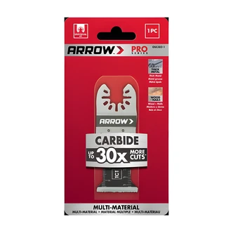 Arrow Carbide Flush-Cut Oscillating Blade, 1-3/8 in, Titanium-Coated, Universal-Fit Open-Back Connector, 1 EA