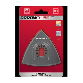 Arrow Delta Sanding Pad, Universal-Fit Open-Back Connector, For Most Oscillating Tools, Metal/Wood, 3-5/8 in