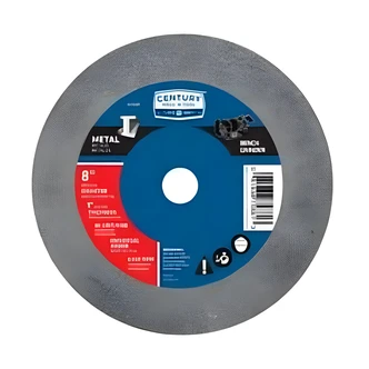 Century Drill & Tool Grinding Wheel, Fine Grit, Vitrified Aluminum Oxide, Universal Arbor, 5/8", 3/4", 1" Mounts, 8.5" x 3"