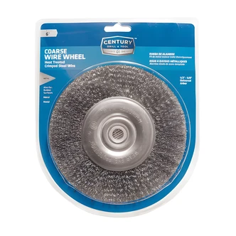 Century Drill & Tool Wire Wheel Brush, Fine, 5", Steel, Copper, Brass, Rust Removal