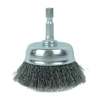 Century Drill & Tool Drill Cup Brush, 1-3/4 in, Heat Treated Steel Wire, 1/4 in Quick Change Shank