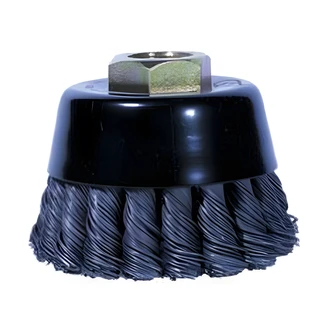 Century Drill & Tool Knot Cup Brush, 3" x 10" x 1.25", Coarse Wire, Rust Removal, Metal Surface Prep