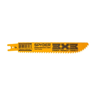 JS Products SPY, Reciprocating Saw Blade, Double-Sided, Wood/Metal Cutting, 6 in, 6/10 TPI