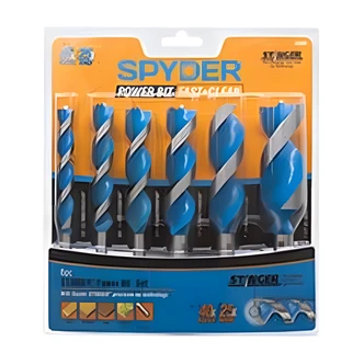 JS Products Stinger Power Bit Set, 6/PC, Impact Ready, Hex Shank, 1/2 in, 3/8 in, 3/4 in, 7/8 in, 1 in, 1-1/4 in