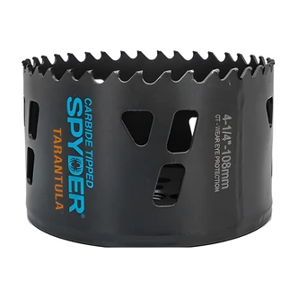 JS Products Tarantula Hole Saw, 4 1/4 in, Carbide Tipped, Rapid Core Eject Arbor System