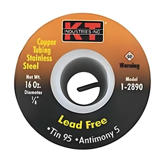KT Industries Lead Free Solder, 1 lb, For Copper Tubing, Fittings, Stainless Steel, Plumbing Drinking Water Systems