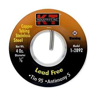 KT Industries Lead Free Solder, 1/4 lb, For Copper Tubing, Fittings, Stainless Steel