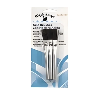Black Swan Flux Brushes, 3/PK, Acid Brushes, Carded, Horsehair Bristles, Tin Handle, Wood Handle