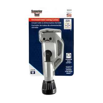 C.H. Hanson Enclosed-Feed Tubing Cutter, 1-1/4 in OD, Copper Brass Aluminum Conduit, Heat-Treated Steel Wheel