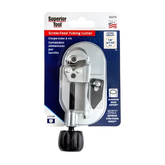C.H. Hanson Screw Feed Tubing Cutter, 1/8 In - 1-1/8 In Pipe Capacity, Zinc-Plated Body, Made in USA