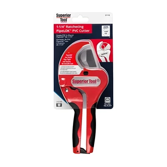 C.H. Hanson PipeLOK PVC Cutter, Ratcheting, 1-1/4 in, One-Handed, Tool-Free Blade Replacement