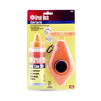 Great Neck Chalk Line Set, 3-Piece, Chalk Reel, Refill Chalk, Level, 6.5 in W x 10.5 in D x 2.5 in H