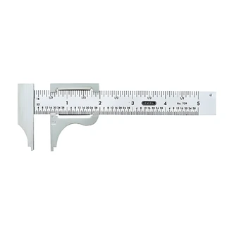 General Tools Slide Caliper, 4 in, Stainless Steel, Etched Black Graduations, Inside Outside Measurements