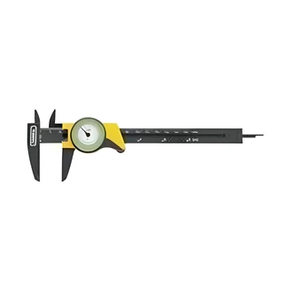 General Tools Plastic Dial Caliper, Inch Reading, 0.01"/1/64, Adjustable Bezel, Depth Gauge