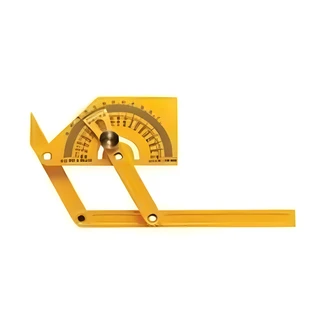 General Tools Plastic Protractor, 4-Piece, Heavy Duty Plastic, Brass Lock Nut, 0-165 Deg