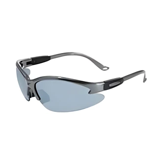 Global Vision Safety Glasses, Cougar, Semi-Rimless, Gray Frame, Flash Mirror Coated Smoke Polycarbonate Lenses, ANSI Z87.1, UV 400
