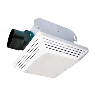 Air King Exhaust Fan, 4 Sones, Plastic Damper, Backdraft Protection, 100W Medium Base Bulb, 11" W x 13.5" D x 10" H