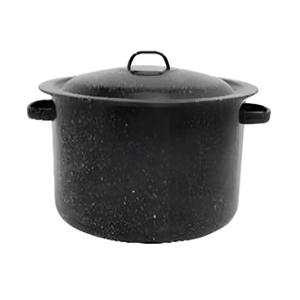 Granite Ware Stock Pot, 12 qt, Black, With Lid