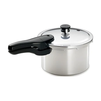 Presto Aluminum Pressure Cooker, 4 qt, Polished Aluminum, Ergonomic Handles, Cooking Rack