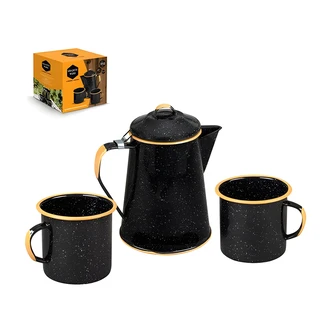 Cinsa Coffee Pot, 8 Cup Capacity, 2 17 oz Mugs, Stove Use, Dishwasher Safe, 9.5 W x 6.5 D x 8 H in