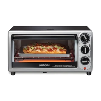 Weston Toaster Oven, 4-Slice, Manual Controls, Stay On, Bake Pan, Oven Rack, Crumb Tray, 150-450F