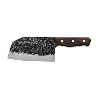 Primal Forge Chopper Knife, Full Tang Stainless Steel, Monzo Wood Handle, Stonewash Finish, With Sheath