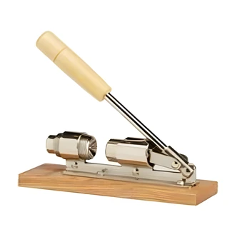 Duke Pecan Nut Cracker, Hardwood Base, Nickel Plated Steel, Adjustable, 10" W x 11" D x 8" H