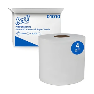 Scott Essential Center-Pull Paper Towels, White, 18.5 W x 9 D x 18 H in