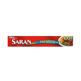 Johnson Wax Saran Premium Wrap, Plastic, Clear, 100 Sq Ft, 12/CT