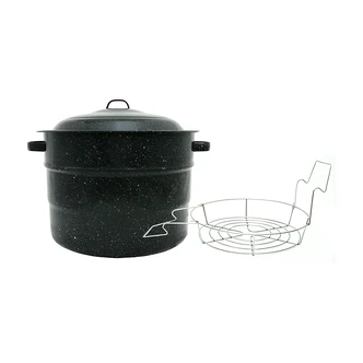 Cinsa Canner, Jar Rack, 33 Qt, Porcelain, Steel Core