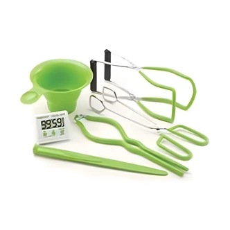 National Presto 7 Function Canning Kit, Funnel, Bubble Remover, Lid Lifter, Jar Lifter, Jar Wrench, Digital Timer