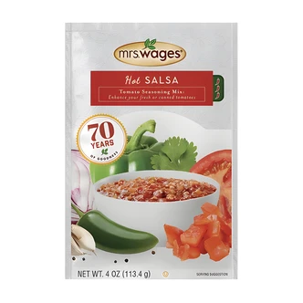 Wages Hot Salsa Mix, 12/CS, Makes 5 Pints, Ready in 24 Hrs