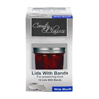 Gossi Wide Mouth Canning Lids and Bands, 12/PK
