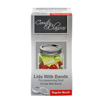 Gossi Regular Mouth Canning Lids and Bands, 12/PK