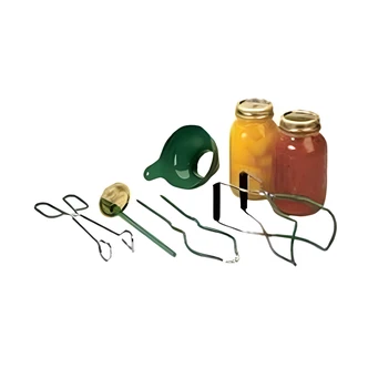 Fox Run Craftsmen Canning Set, 5-Piece, Plastic Tongs, Jar Wrench, Lid Lifter, Jar Lifter, 8W x 12D x 4H