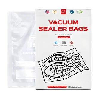 Forjars Vacuum Sealer Bags, 6" x 9", 7.5 Mil, Double-Sided Texture, Food-Grade, Compatible With Major Brands