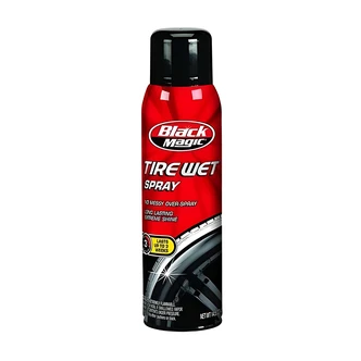 Black Magic Tire Wet Aerosol Spray, Black, Weather-Resistant, 8" W x 6" D x 10" H