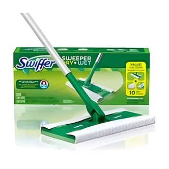 Swiffer Sweeper Dry + Wet Starter Kit, 46 in x 10 in x 8 in, Silver/Green