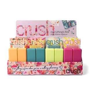 DM Merchandising, Pill & Vitamin Case, 7-Compartment, Snap-Close, 2 Sticker Sheets, 24/CS