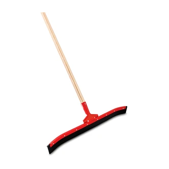 Libman Curved Squeegee, 24 in, Heavy Duty, Straight Firm Rubber Blade, Friction Fits #600 Tapered Wood Handle